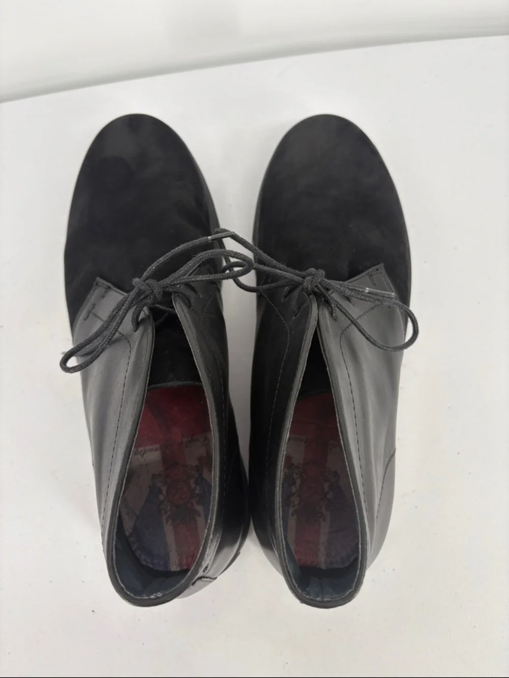 🦥 English Laundry  Black Leather & Suede Chukka Boots